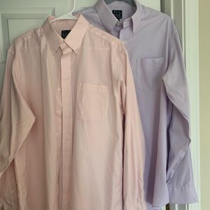 Dress shirts, NWOT. Jos. A. Banks, 1 pink and 1 lavender.